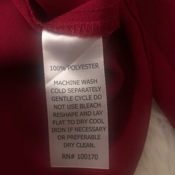 Small Dark Red V-Neck Shirt - Picture 5 of 5